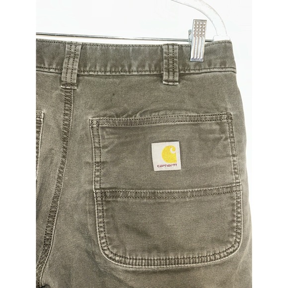 MENS 34x32 - Olive Carhartt Rugged Double Knee Relaxed Fit Utility Pants (924) - Picture 4 of 5